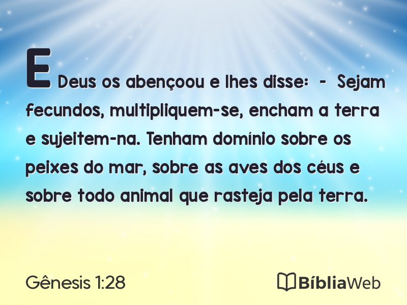 Gênesis 1:28 em imagem para compartilhar