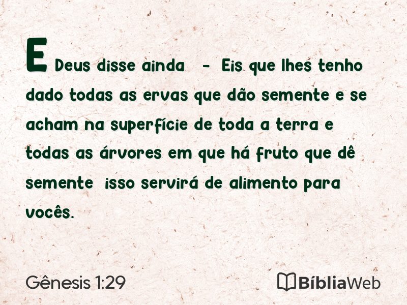 Gênesis 1:29 em imagem para compartilhar