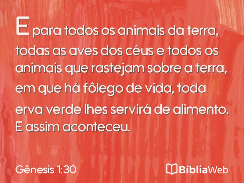 Gênesis 1:30 em imagem para compartilhar