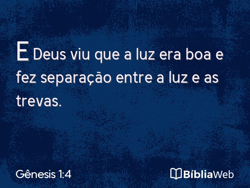 Gênesis 1:4 em imagem para compartilhar