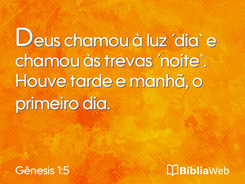 Gênesis 1:5 em imagem para compartilhar