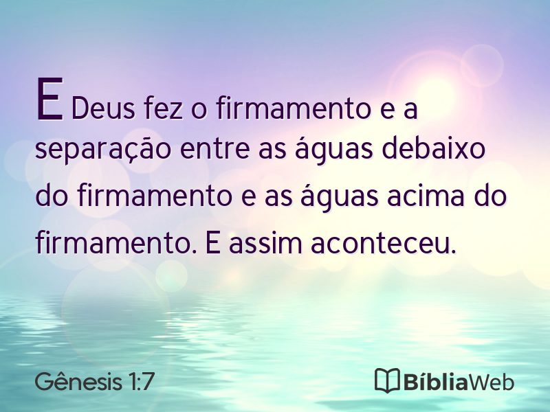 Gênesis 1:7 em imagem para compartilhar