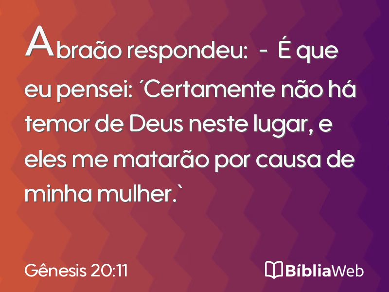 Gênesis 20:11 em imagem para compartilhar