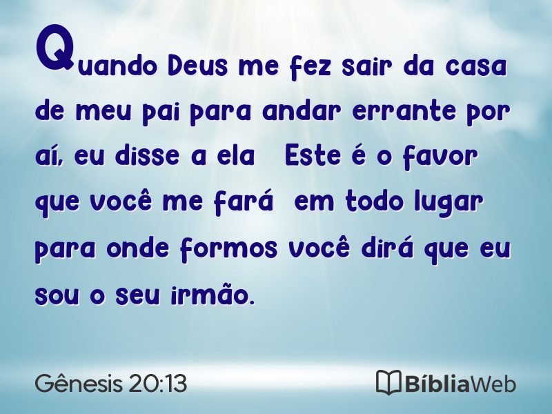 Gênesis 20:13 em imagem para compartilhar