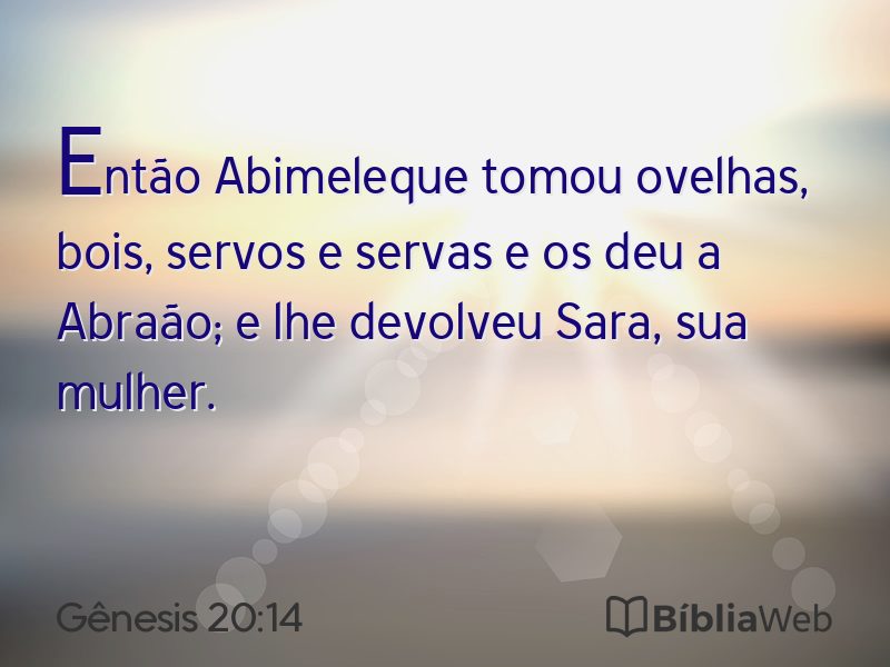 Gênesis 20:14 em imagem para compartilhar