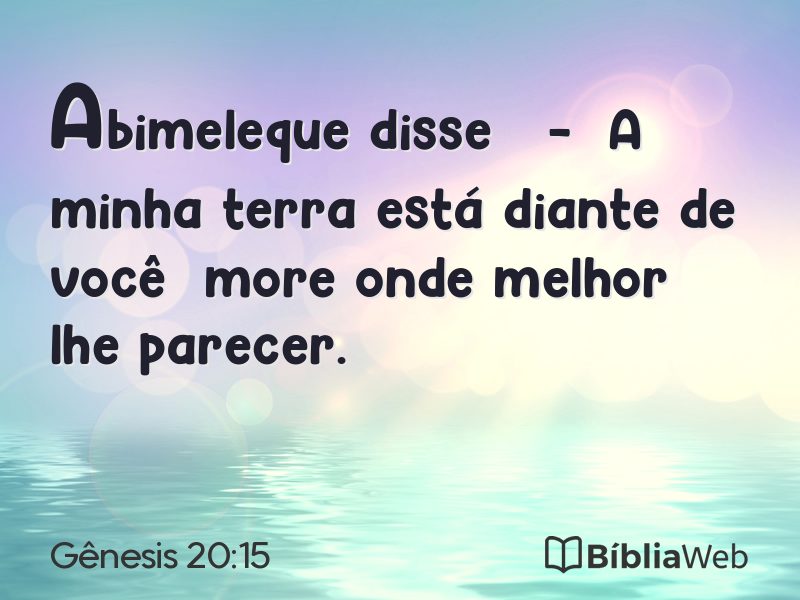Gênesis 20:15 em imagem para compartilhar