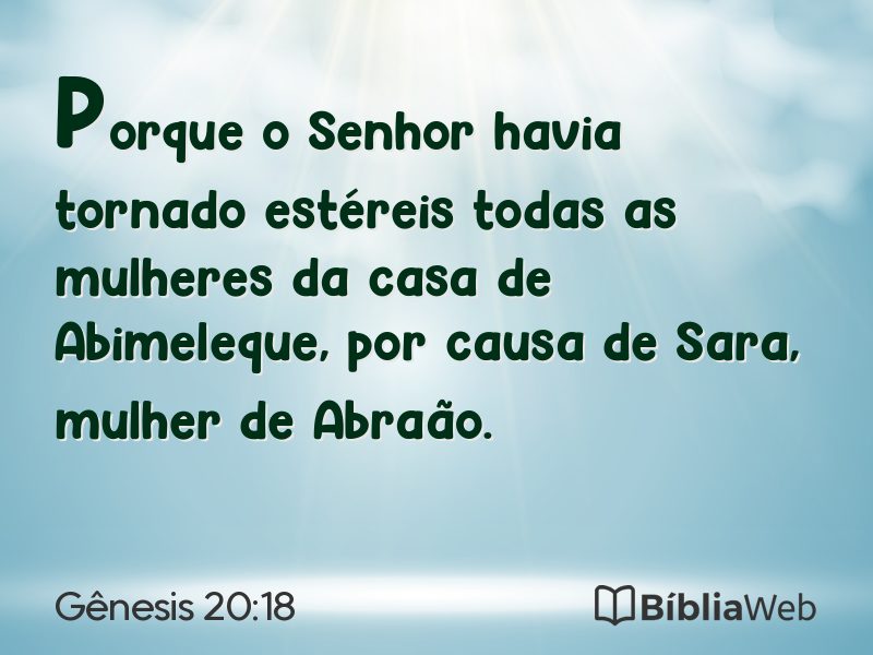 Gênesis 20:18 em imagem para compartilhar
