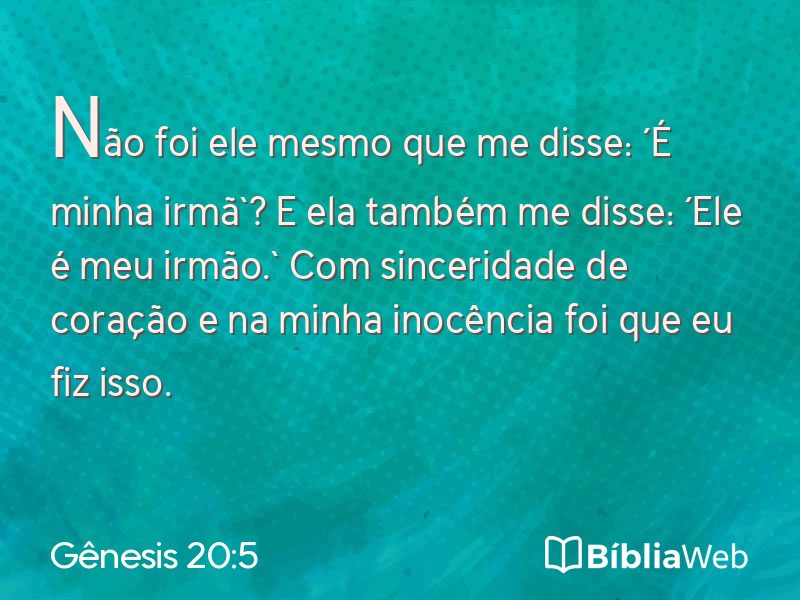 Gênesis 20:5 em imagem para compartilhar