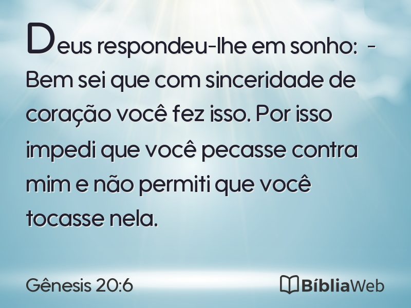 Gênesis 20:6 em imagem para compartilhar