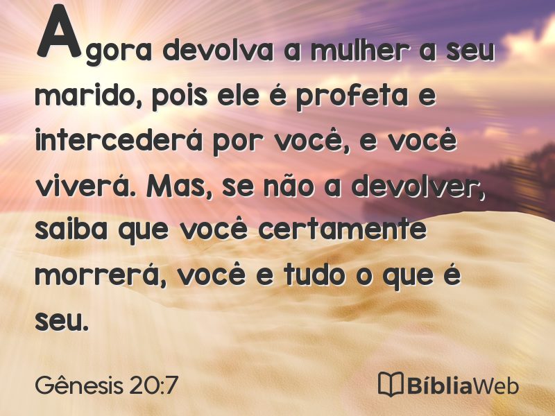 Gênesis 20:7 em imagem para compartilhar