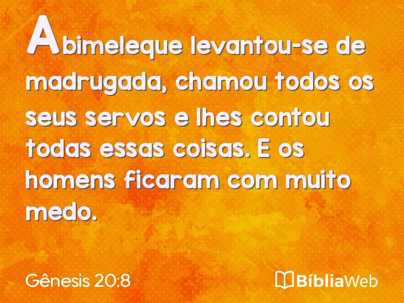 Gênesis 20:8 em imagem para compartilhar
