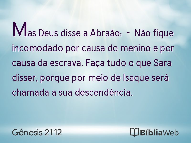 Gênesis 21:12 em imagem para compartilhar