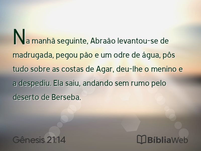 Gênesis 21:14 em imagem para compartilhar