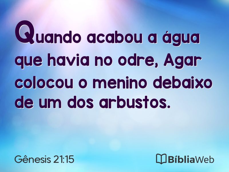 Gênesis 21:15 em imagem para compartilhar