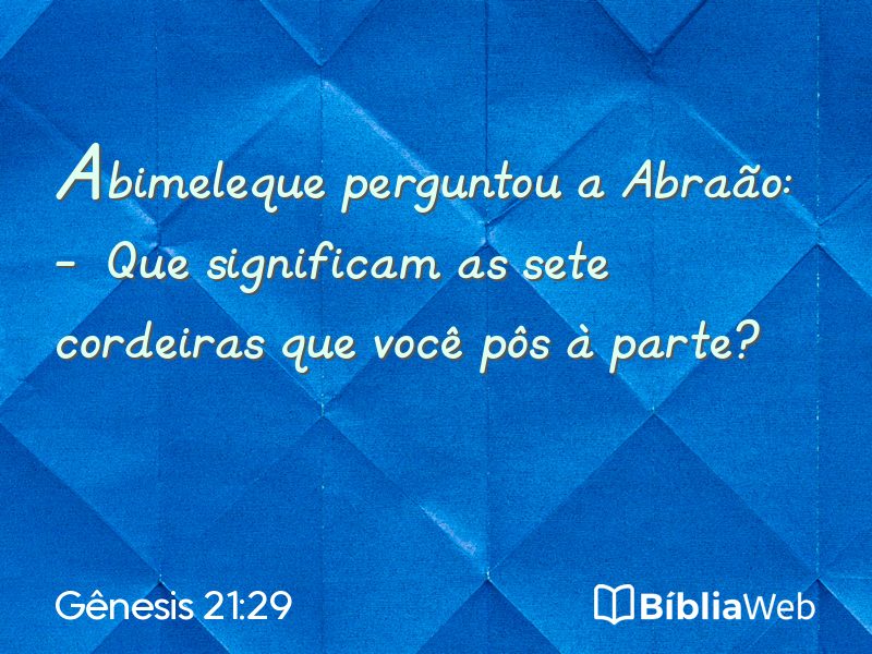 Gênesis 21:29 em imagem para compartilhar