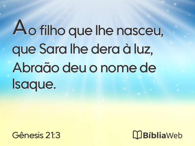 Gênesis 21:3 em imagem para compartilhar