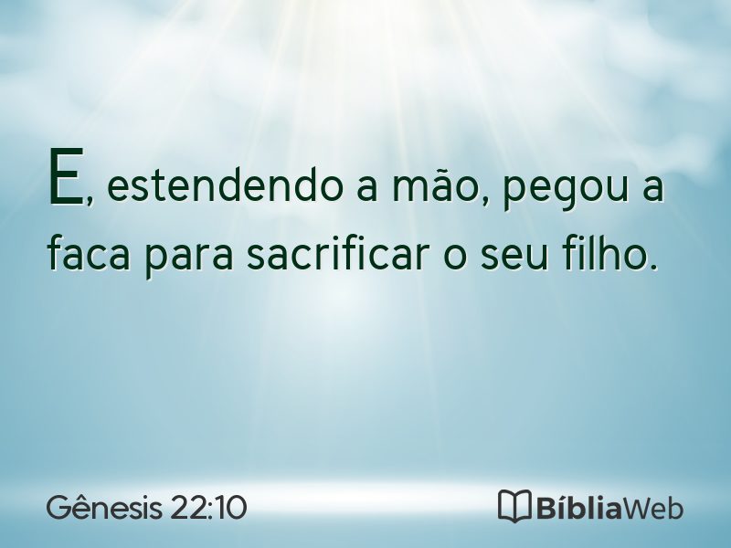 Gênesis 22:10 em imagem para compartilhar