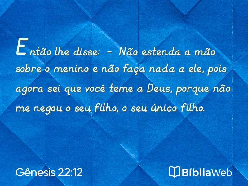 Gênesis 22:12 em imagem para compartilhar