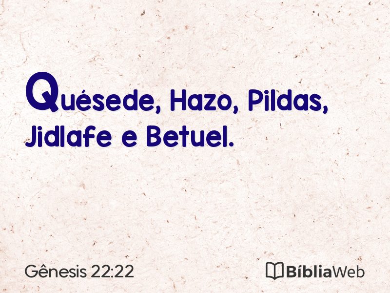 Gênesis 22:22 em imagem para compartilhar