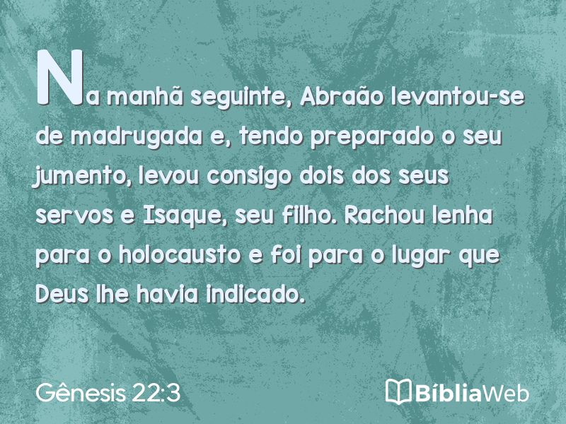 Gênesis 22:3 em imagem para compartilhar