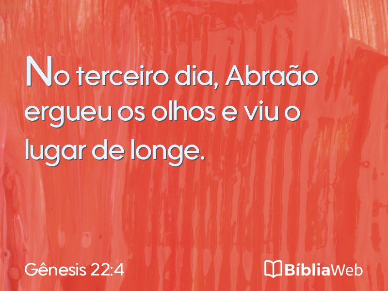 Gênesis 22:4 em imagem para compartilhar
