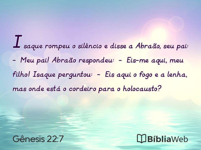 Gênesis 22:7 em imagem para compartilhar
