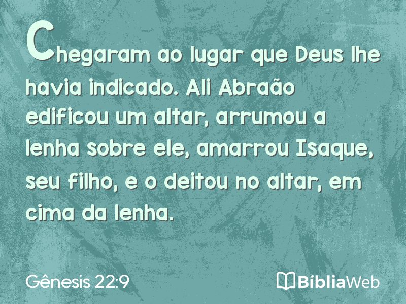 Gênesis 22:9 em imagem para compartilhar