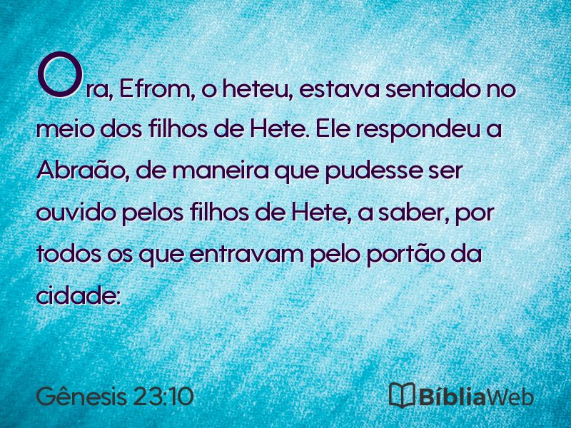 Gênesis 23:10 em imagem para compartilhar