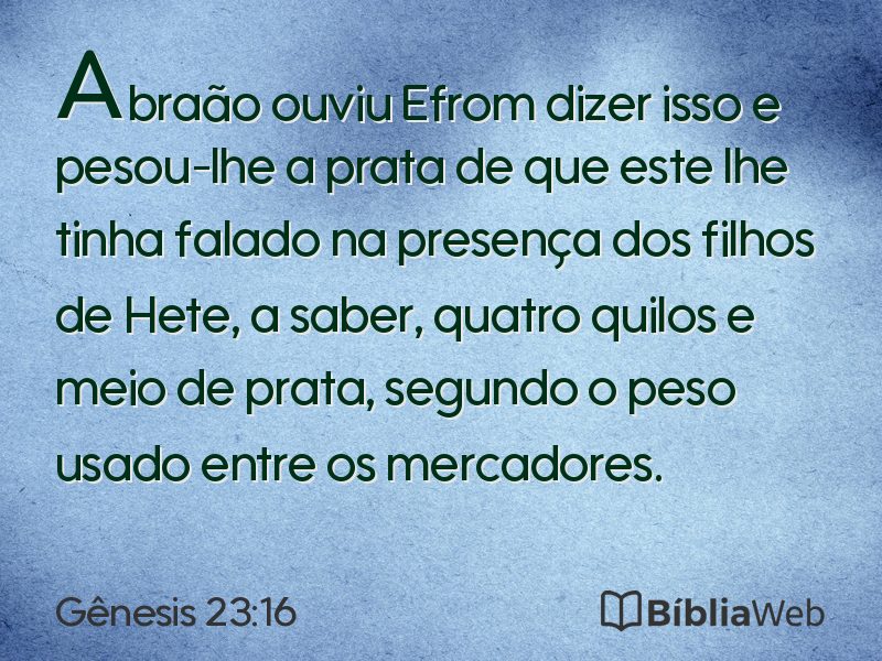 Gênesis 23:16 em imagem para compartilhar