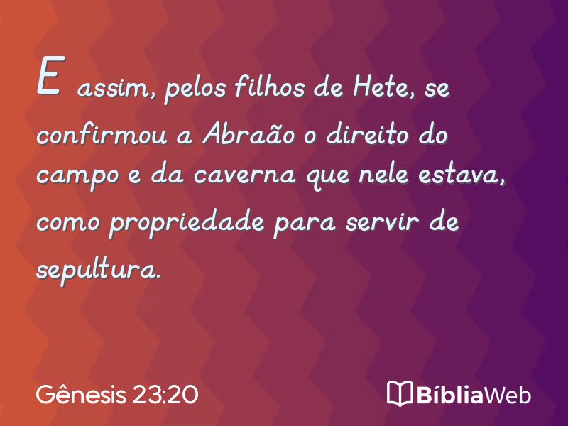 Gênesis 23:20 em imagem para compartilhar