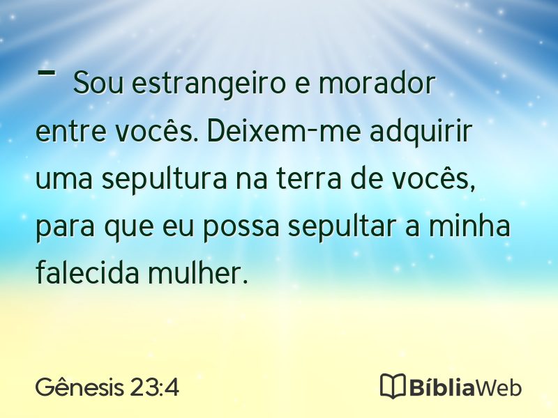 Gênesis 23:4 em imagem para compartilhar