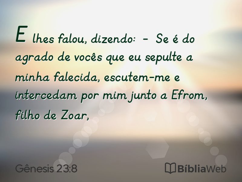 Gênesis 23:8 em imagem para compartilhar