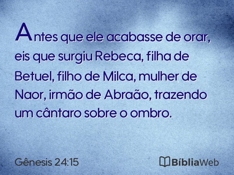 Gênesis 24:15 em imagem para compartilhar