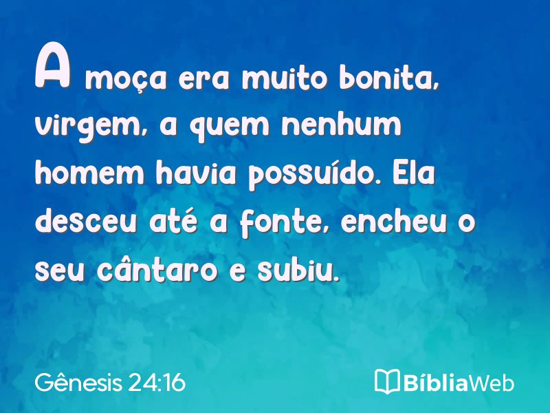 Gênesis 24:16 em imagem para compartilhar