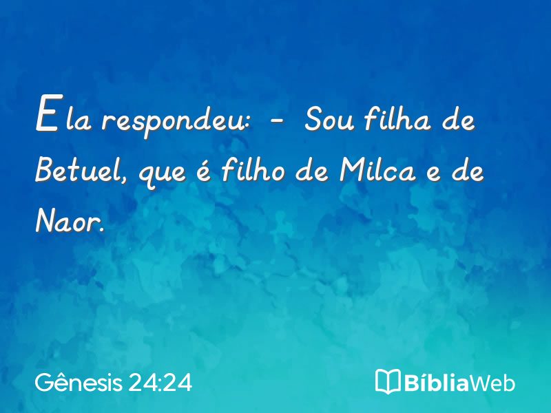 Gênesis 24:24 em imagem para compartilhar