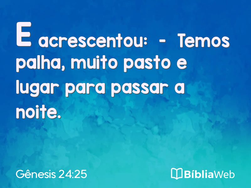 Gênesis 24:25 em imagem para compartilhar