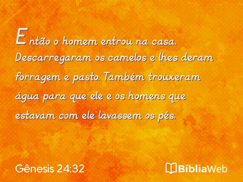 Gênesis 24:32 em imagem para compartilhar