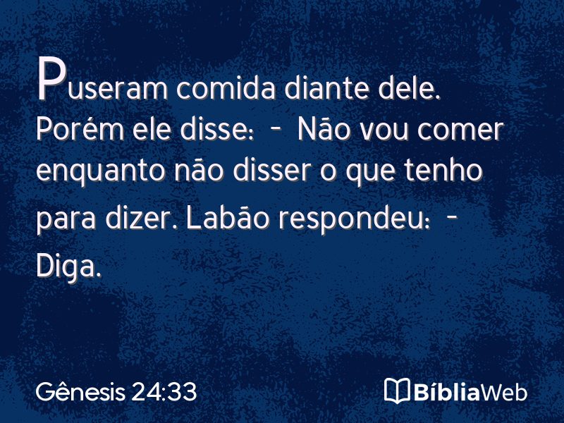 Gênesis 24:33 em imagem para compartilhar