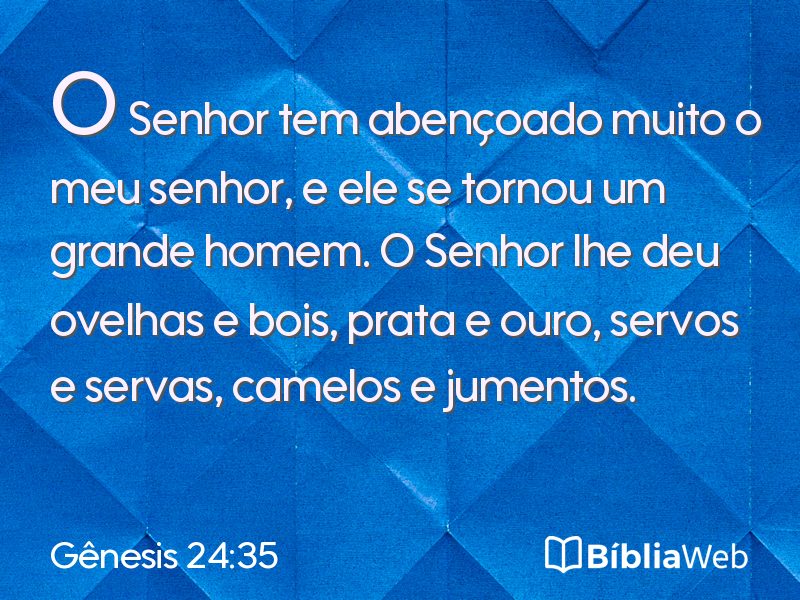 Gênesis 24:35 em imagem para compartilhar