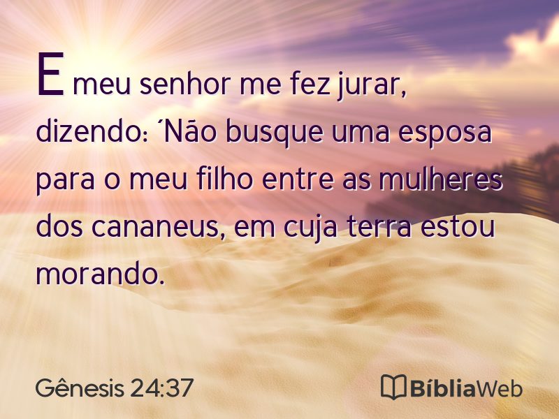 Gênesis 24:37 em imagem para compartilhar