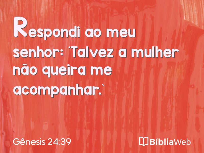 Gênesis 24:39 em imagem para compartilhar