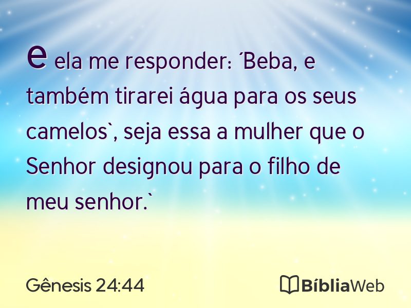 Gênesis 24:44 em imagem para compartilhar