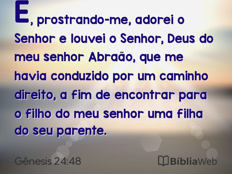 Gênesis 24:48 em imagem para compartilhar