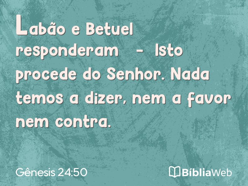 Gênesis 24:50 em imagem para compartilhar