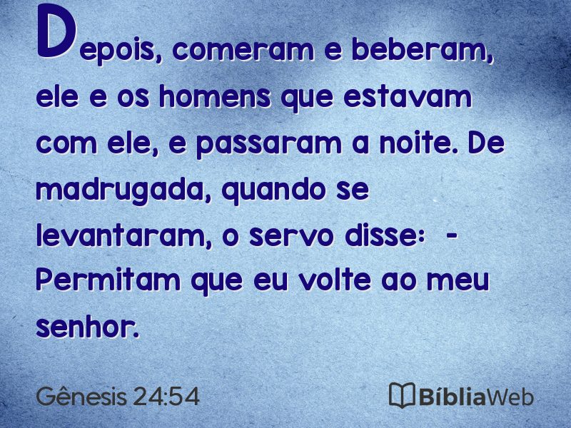 Gênesis 24:54 em imagem para compartilhar