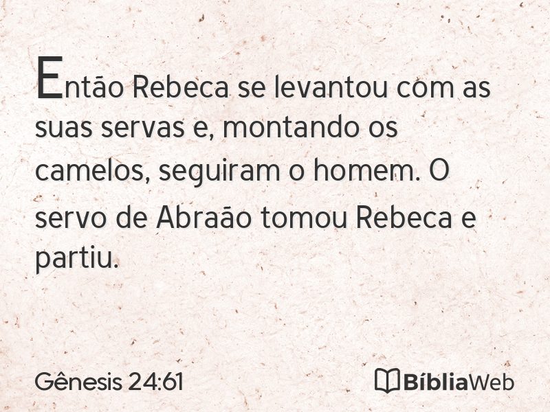 Gênesis 24:61 em imagem para compartilhar