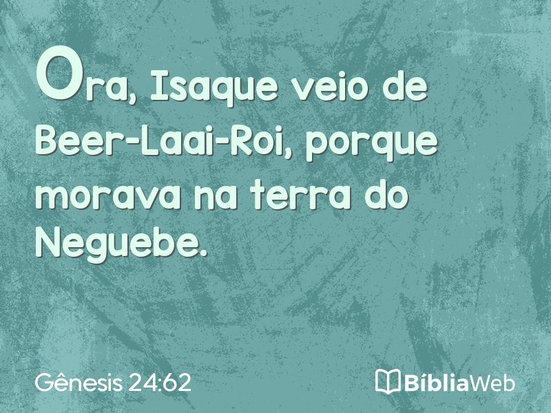 Gênesis 24:62 em imagem para compartilhar