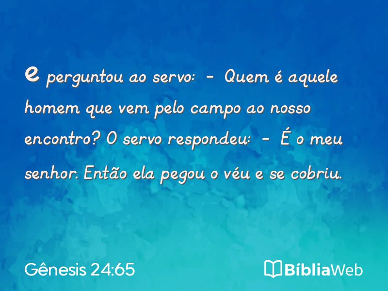 Gênesis 24:65 em imagem para compartilhar