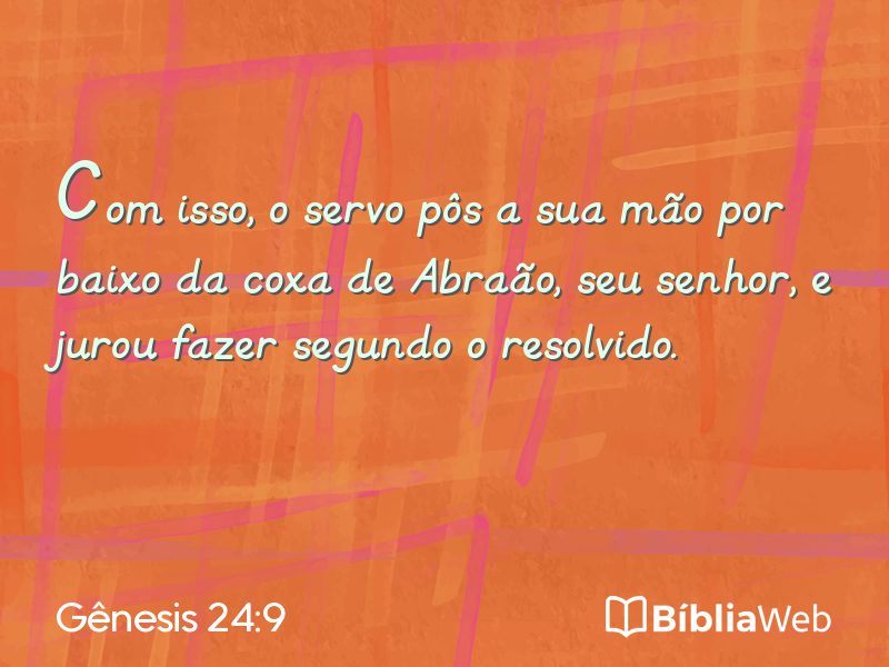 Gênesis 24:9 em imagem para compartilhar