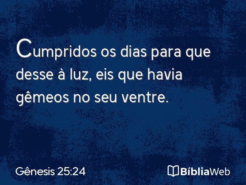 Gênesis 25:24 em imagem para compartilhar